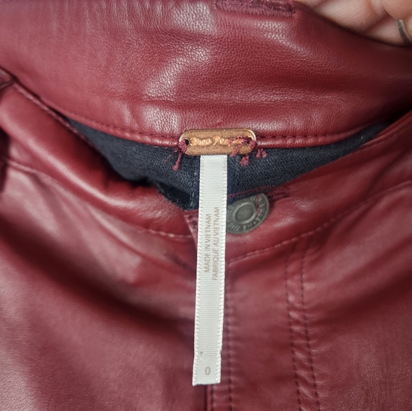 Free People City Slicker Vegan Maxi Skirt Red Size 0 Slit. - Picture 4 of 9